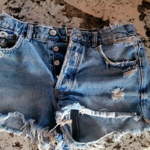 Cut off denim shorts